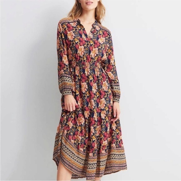 Anthropologie Dresses & Skirts - ANTHROPOLOGIE Othilia Cindy Maxi Dress Floral Colorful Boho Long Sleeve size M